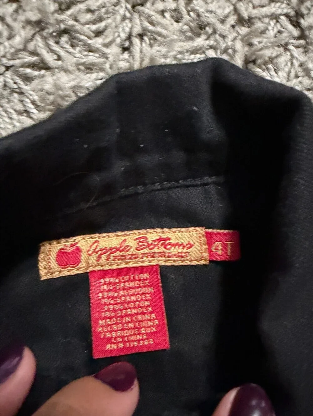 Apple Bottom Jeans Y2K Baby Girl Embroidered Top Size 4T